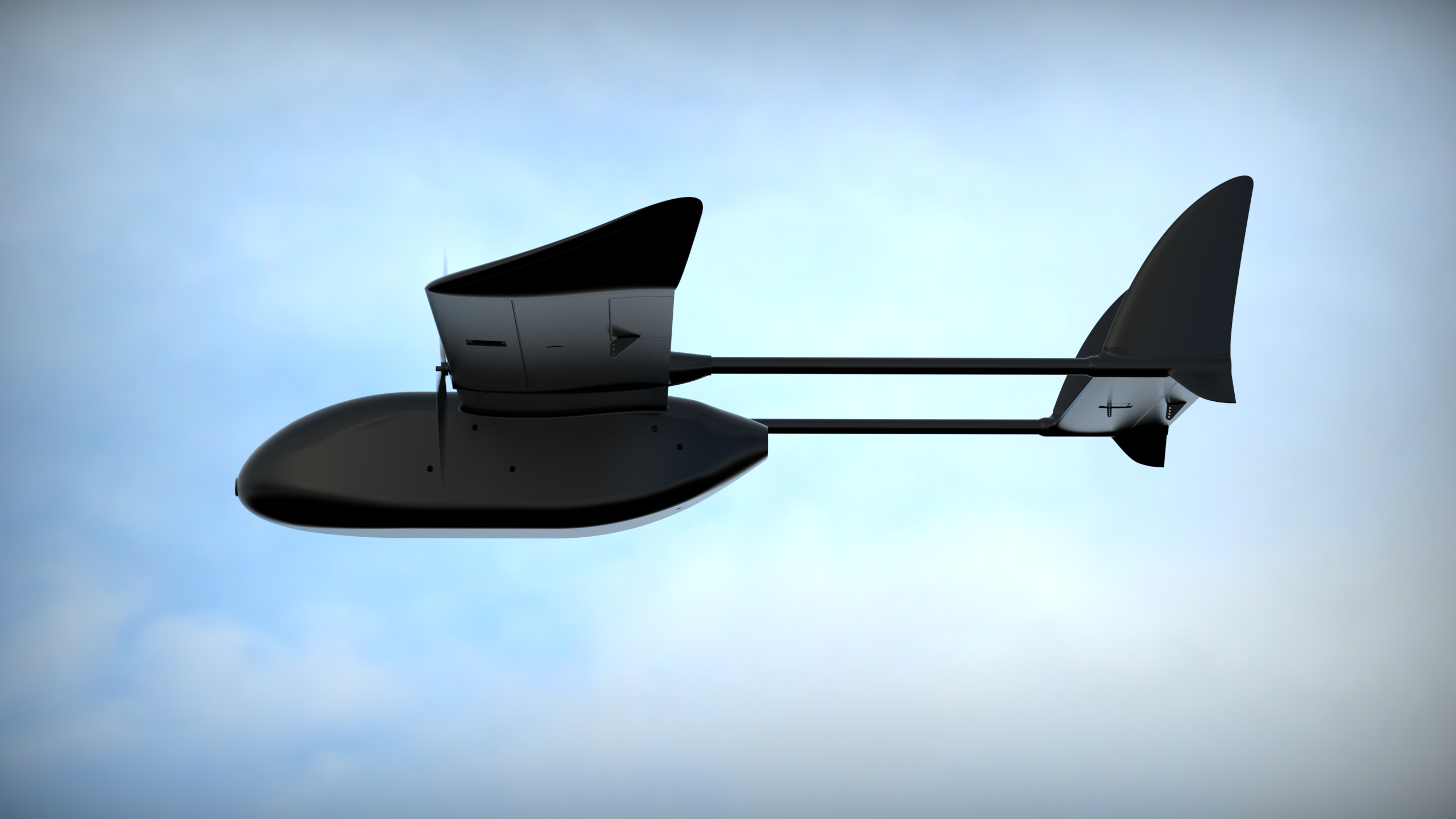 Aveo AirWing F-150 side profile showing deep fuselage