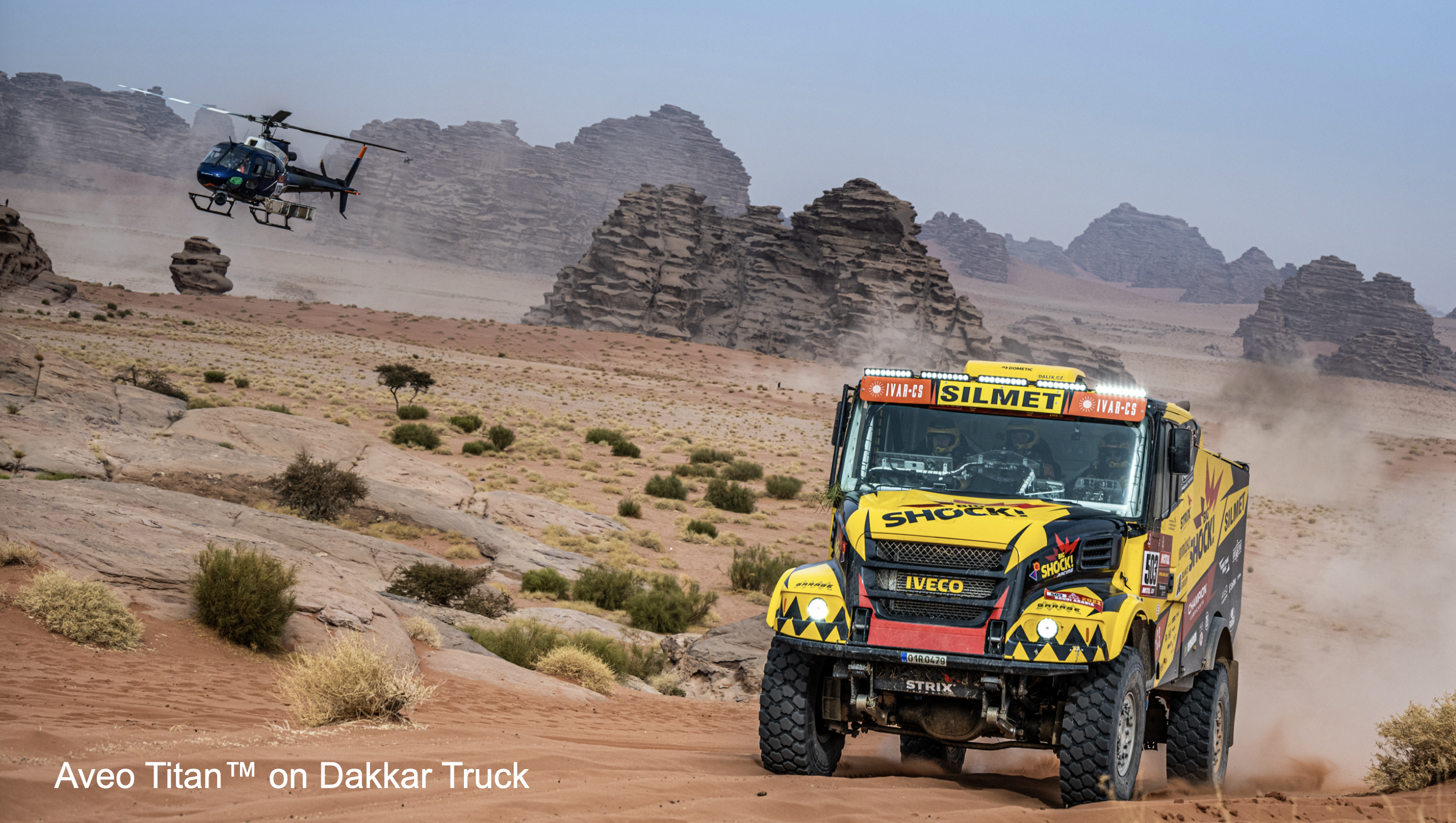 Aveo Titan lighting on a Dakar rally truck