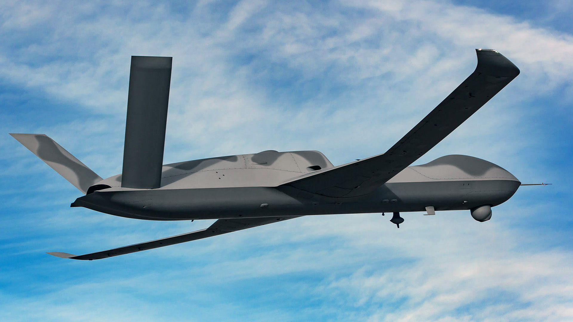 Aveo-equipped UAV in flight