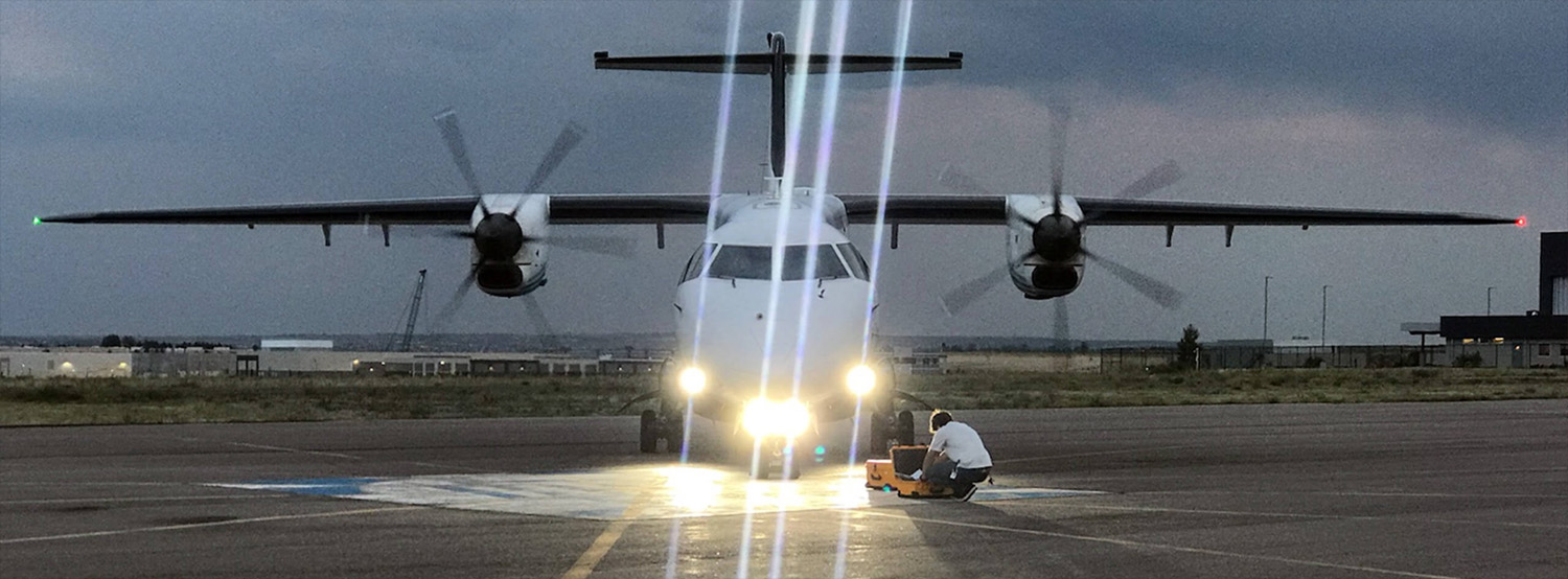 Turboprop with Aveo landing lights