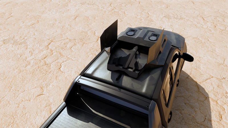 Top-down view of the Aveo Iguana roof pod
