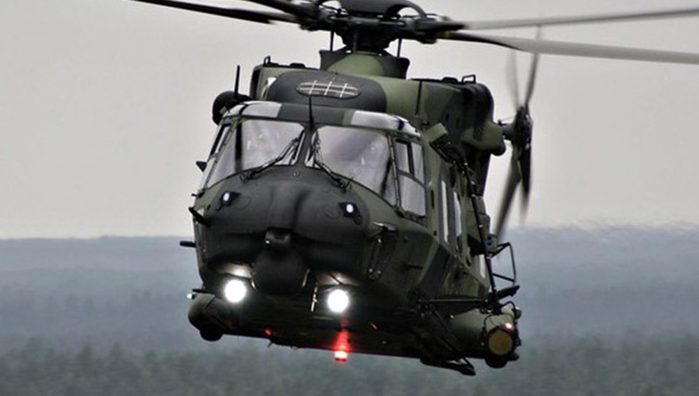NH90 military helicopter with Aveo dual-mode lighting